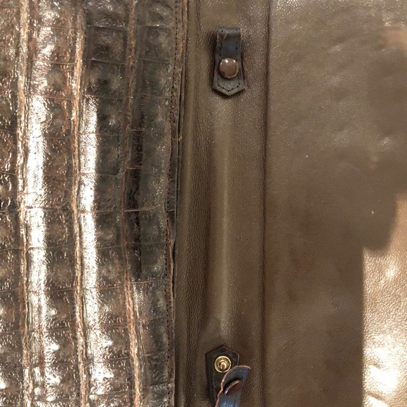 Vintage Luc Benoit brown alligator clutch - Picture 4 of 8